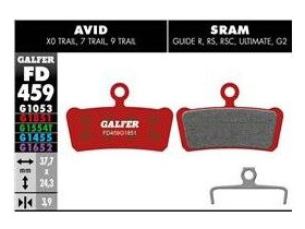 GALFER Sram Avid Guide R RS RSC Advanced - Metal - Sintered Disc Brake Pads (red) FD459G1851