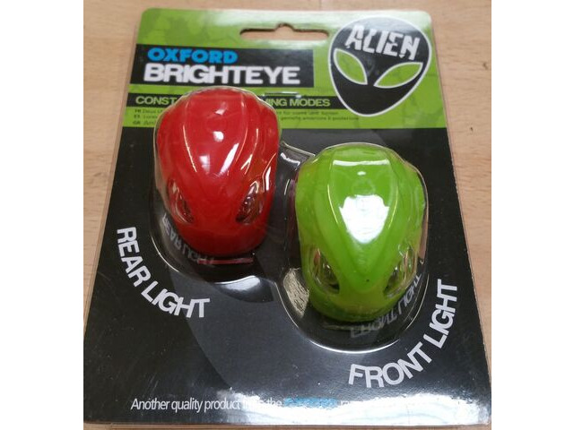 OXFORD Brighteye Alien LED front and rear lightset Green and red click to zoom image