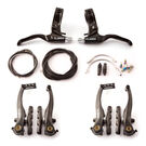 CLARKS CYCLE SYSTEMS V-Brakeset F&R in Black inc. Cables Steel Guide Pipes & Boots 