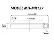 VP COMPONENTS MH-MR137 46.9 x 37 x 7mm Headset Bearing 45/45 deg 