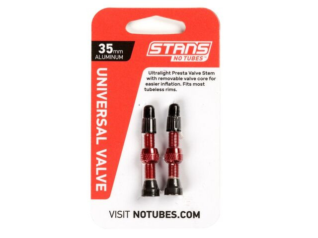 STANS NO TUBES MTB Tubeless Valves Red 35mm click to zoom image
