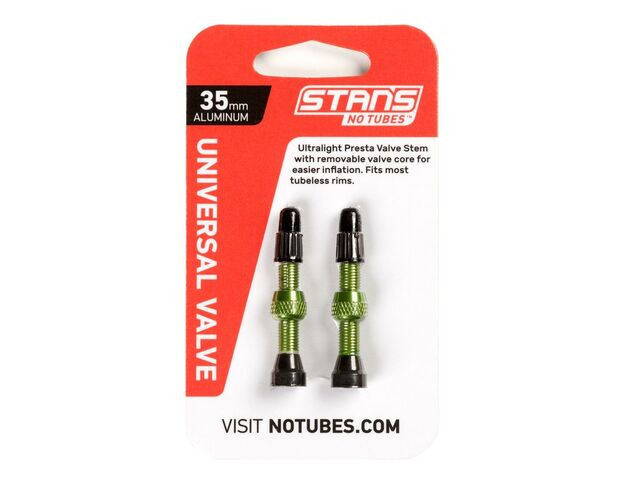 STANS NO TUBES MTB Tubeless Valves Green 35mm click to zoom image