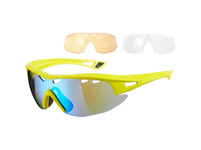 MADISON Recon glasses 3 lens pack - matt yellow / blue mirror, amber & clear lenses click to zoom image