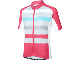 MADISON Sportive youth short sleeve jersey, torn stripes berry/silver grey