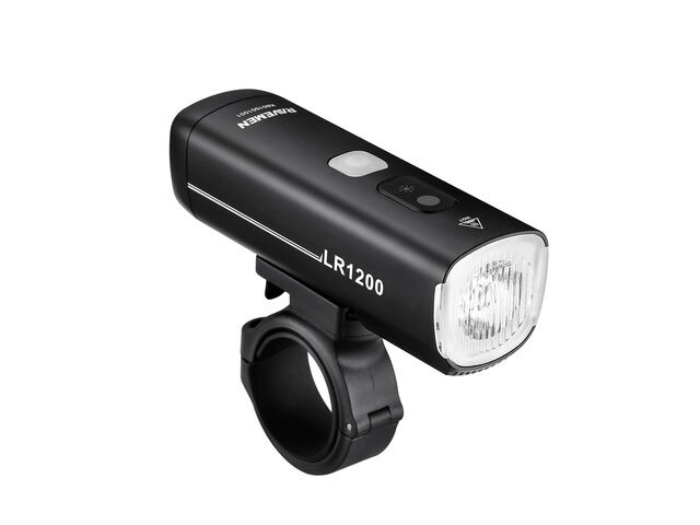 RAVEMEN LIGHTS LR1200 USB Rechargeable Curved Lens Front Light in Matt Black (1200 Lumens) click to zoom image