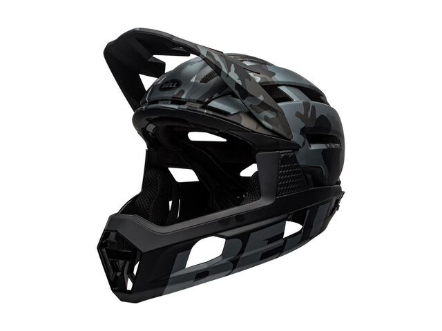 BELL CYCLE HELMETS Super Air R Mips MTB Full Face Helmet Matte/Gloss Black Camo click to zoom image