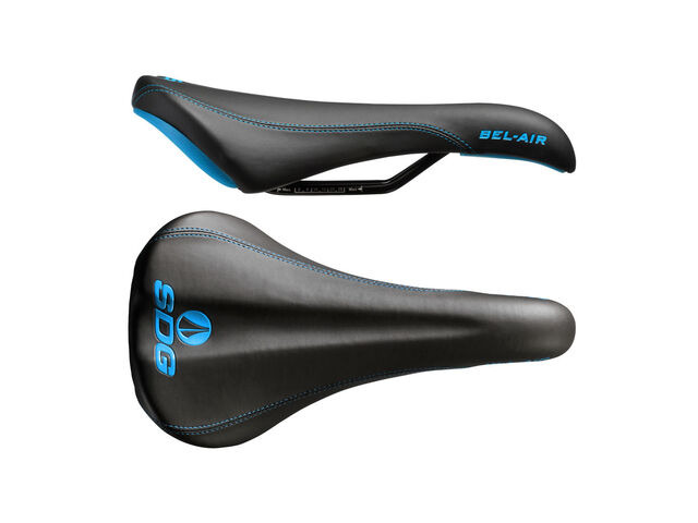 SDG COMPONENTS Bel Air Steel Rail Saddle Black/Cyan click to zoom image