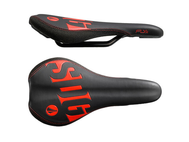 SDG COMPONENTS Fly Junior Steel Rail Saddle Black/Red click to zoom image