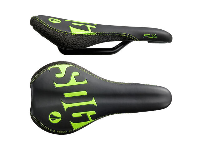SDG COMPONENTS Fly Junior Steel Rail Saddle Black/Green click to zoom image