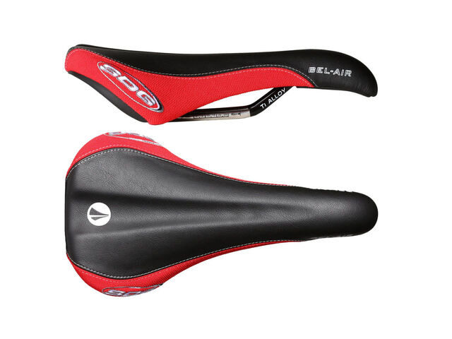 SDG COMPONENTS Bel Air Ti-Alloy Rail Saddle Black/Red click to zoom image