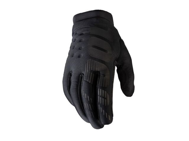 100% Brisker Cold Weather Glove Black / Grey click to zoom image