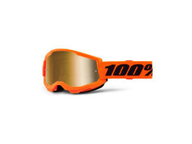 100% Strata 2 Goggle Neon Orange / Gold Mirror Lens