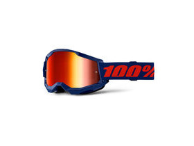 100% Strata 2 Goggle Navy / Red Mirror Lens