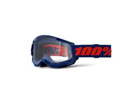 100% Strata 2 Goggle Navy / Clear Lens