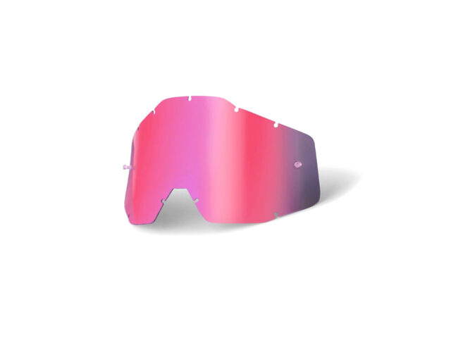 100% Accuri / Racecraft / Strata Anti-Fog Replacement Lens - Pink Mirror / Smoke click to zoom image