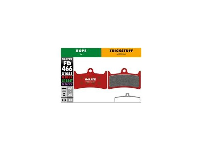 GALFER Hope Tech 3 - Tech 4 - V4 Wet Weather Brake Pad (Red) FD466G1851 click to zoom image