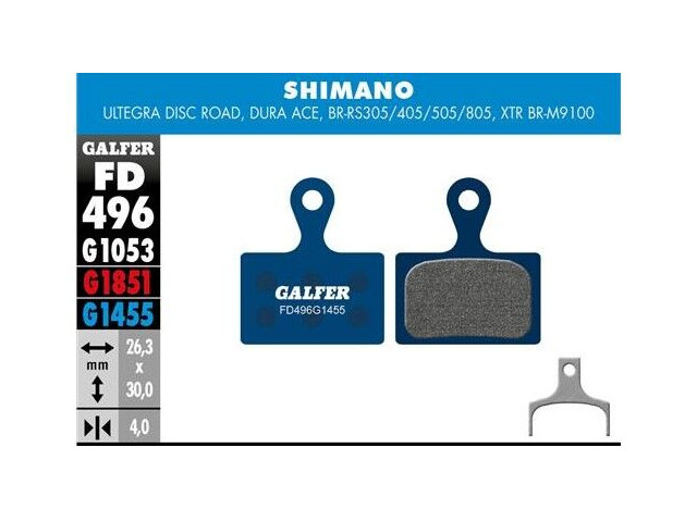 GALFER Shimano GRX Disc Brake Road Compound Brake Pad (Blue) FD496G1455 click to zoom image