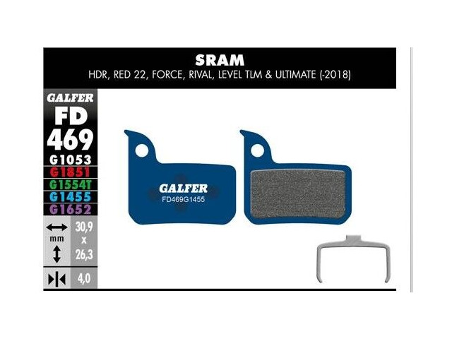 GALFER Galfer Sram Red Force Rival Road Compound Brake Pad (Blue) FD469G1455 click to zoom image