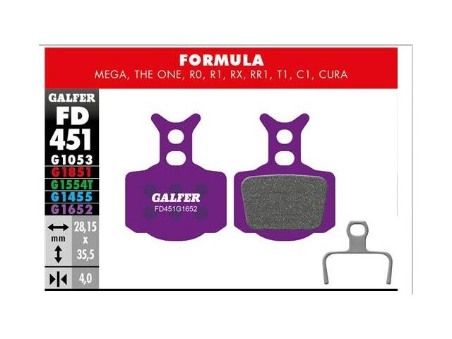 GALFER Formula Mega, One, Cura Ebike Disc Pads (Purple)FD451G1652 click to zoom image