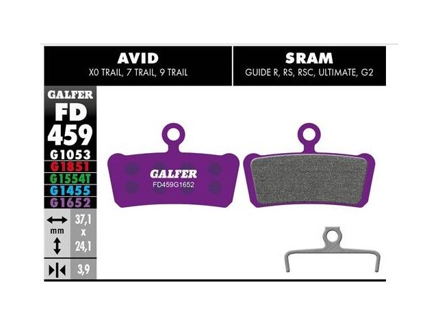 GALFER Sram Avid Guide R RS RSC Ebike Disc Brake Pads (Purple) FD459G1652 click to zoom image