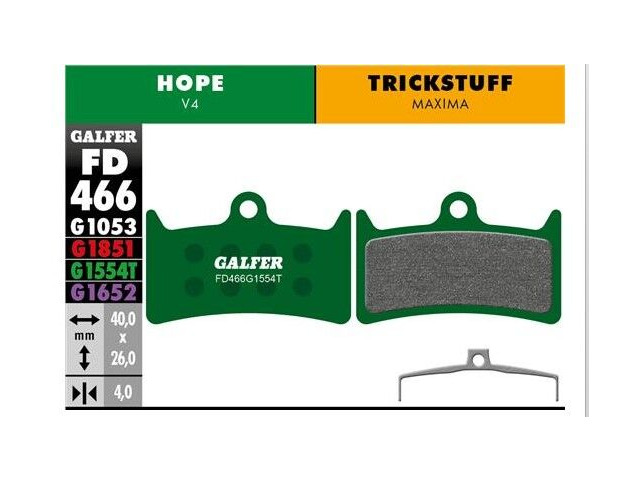 GALFER Hope Tech 3 - Tech 4 - V4 Race Pro Competition Pads (green) FD466G1554T click to zoom image