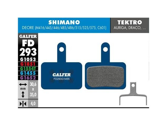 GALFER Galfer Shimano Deore Road Compound Brake Pad (Blue) FD4293G1455 click to zoom image