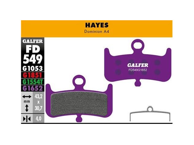 GALFER Hayes Dominion E-bike (Purple) Disc Pads FD549G1652 click to zoom image