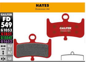 GALFER Hayes Dominion A4 Advanced - Metal - Sintered Brake Pad (Red) FD549G1851