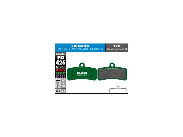 GALFER Shimano XT M8020 4 piston Pro Competition Disc Brake Pad (green) FD426G1554T click to zoom image