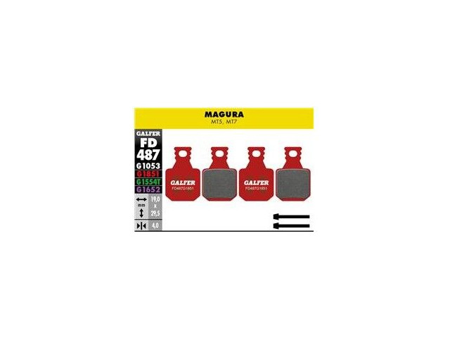 GALFER Magura MT5 MT7 Advanced - Metal - Sintered Disc Brake Pads (red) FD487G1851 click to zoom image