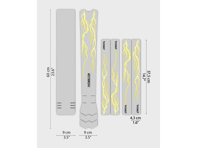 DYEDBRO Frame Protection - Lightning - MTB / Yellow click to zoom image