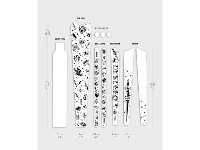 DYEDBRO Frame Protection - Old School Tattoo - Black click to zoom image