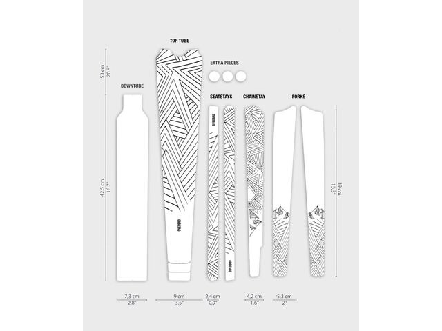 DYEDBRO Frame Protection - Stay Free - Gravel / Black click to zoom image