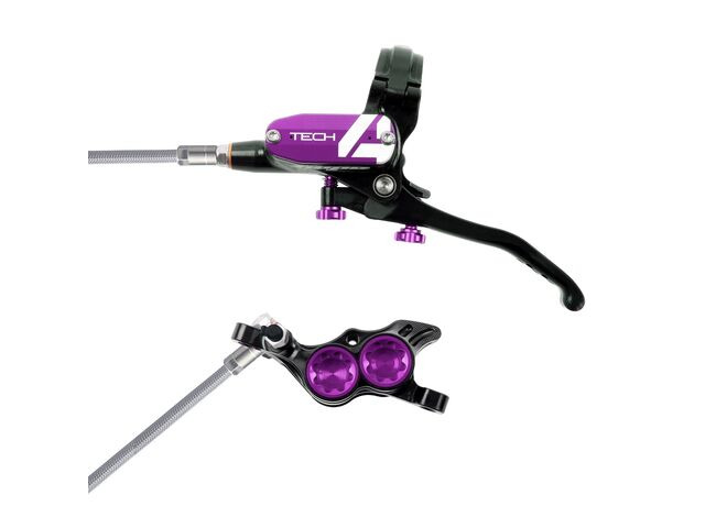 HOPE Tech 4 E4 in black - purple with braided hose click to zoom image