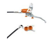 HOPE Tech 4 E4 in Silver - Orange with normal hose 
