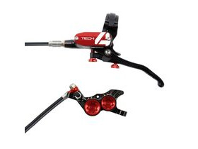 HOPE Tech 4 V4 in Black - Red with normal hose
