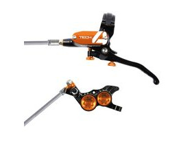 HOPE Tech 4 V4 in Black - Orange with braided hose