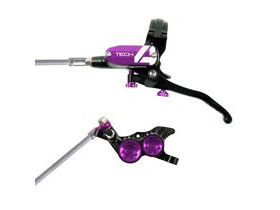 HOPE Tech 4 V4 in Black - Purple with braided hose
