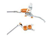 HOPE Tech 4 V4 in Silver - Orange with braided hose 