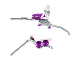 HOPE Tech 4 V4 in Silver - Purple with braided hose