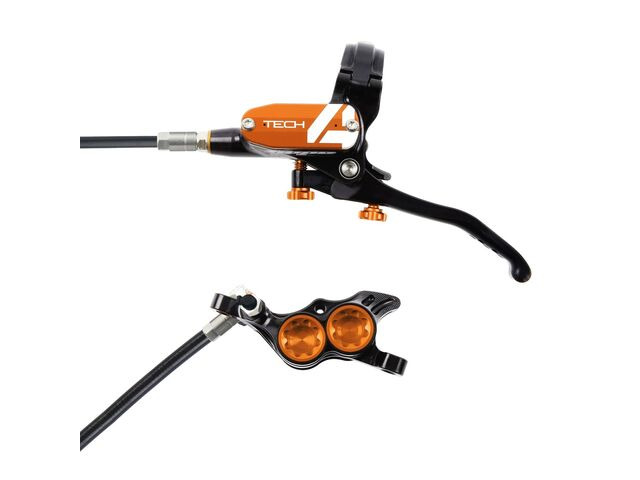 HOPE Tech 4 E4 in black - orange with braided hose click to zoom image